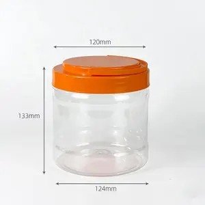 Durchsichtige zylindrische Kunststoffbehälter tragbare Deckel Süßigkeiten Versiegelungsdosen Kunststoff-Lebensmitteldosen