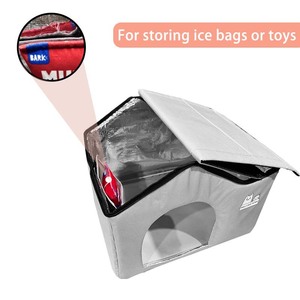 Casa para <span class=keywords><strong>perros</strong></span> y gatos de tamaño pequeño y mediano para exteriores, tela Oxford con papel de aluminio, temperatura constante, cabaña de invierno para todas las estaciones - Product Image 4
