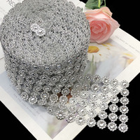 Argent 10 mètres rouleau maille coupe plastique strass maille coupe coudre sur maille garniture