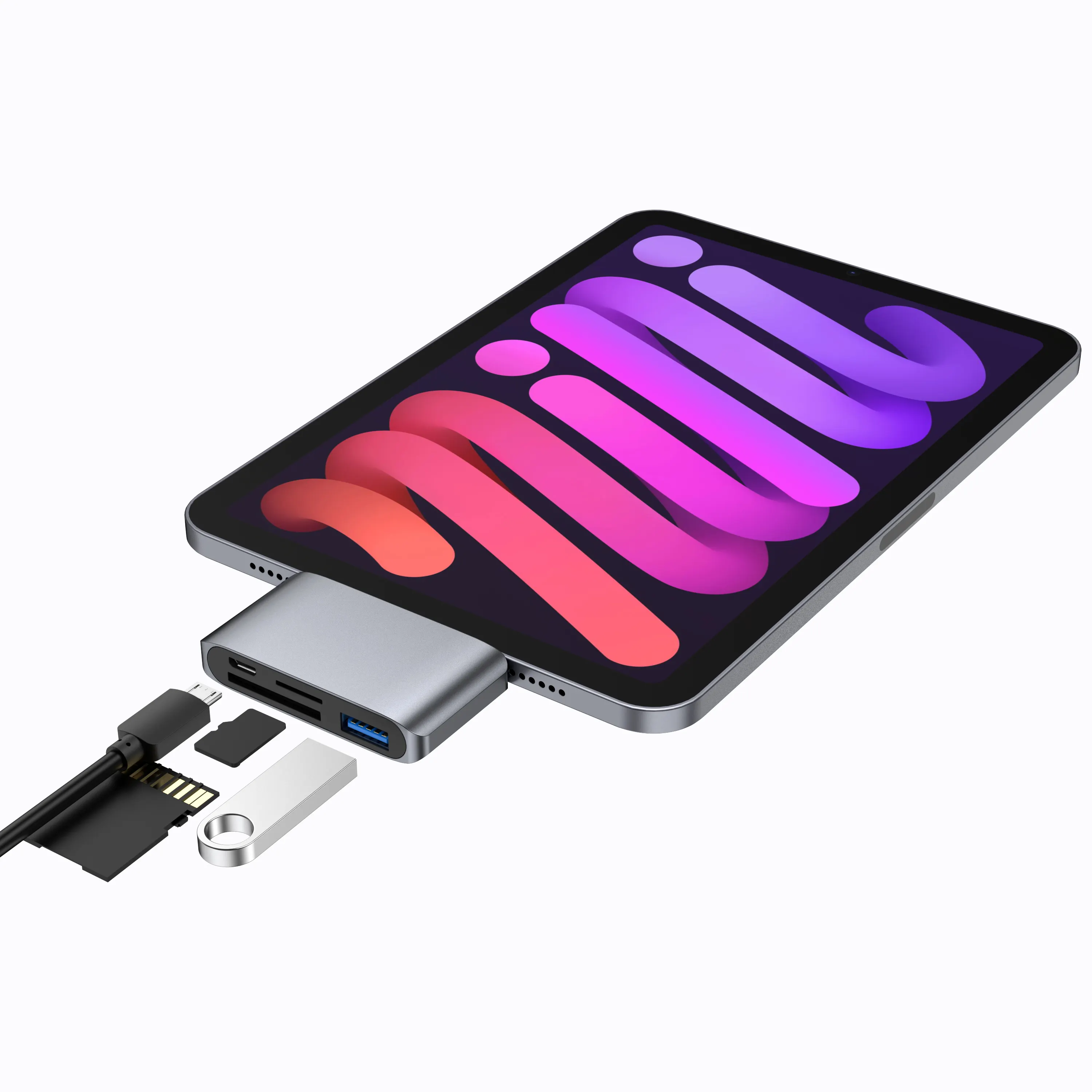 Lector de tarjetas SD C4A para iPad Mini 2021 M1 teléfono inteligente portátil USB HUB más nuevo iphone15 Accesorios