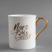 Tasses en céramique Chauffe-eau de chat en or avec impression de logo personnalisé Pipe magique Noël Bière émail blanc Ensemble tasse et assiette