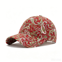 Casquette de baseball Oxford haut de gamme personnalisée de luxe vintage ethnique 100% Coton 6 panneaux, style Dad Hat, pour le sport, motifs Camouflage, Léopard, Feuille, à pois, Fruit, 5 panneaux