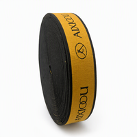 Bande élastique jaune et noire en gros, sangle extensible pour la taille, ruban côtelé bicolore imprimé avec logo pour sous-vêtements et vêtements de sport
