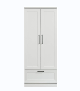 Armoire de meubles Armoire, <span class=keywords><strong>casier</strong></span> à 2 portes avec étagères réglables/tiges de suspension, armoire minimaliste moderne de chambre à coucher, <span class=keywords><strong>blanc</strong></span> - Product Image 1
