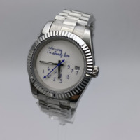 Relojes de Diseño con Esfera Blanca, Bisel Estriado y Fecha, Estilo NH35, Acero Inoxidable, Colección para Hombre, 'Who Cares I'm Already Late'