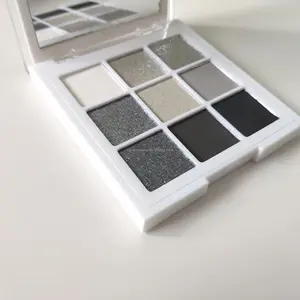 Paleta de sombra fumky pigmentada, 9 cores preto e cinza, maquiagem para sombras