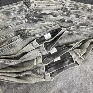 T-shirt vierge surdimensionné pour homme 100 % coton épais délavé à l'acide – Style Hip Hop Écoresponsable – Vente en gros - Product Image 5