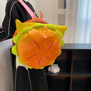 Bolso Bandolera Divertido con Diseño Original de Hamburguesa de Queso, Mochila Casual Creativa de Dibujos Animados para Mujer, Material PU con Cierre - Product Image 1