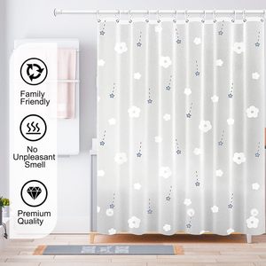 PEVA Printed Factory Waterproof EVA Shower <b>Curtains</b> Quick Dry Fabric Bathroom Plastic Shower- <b>Curtain</b> 72x72inch With <b>Hooks</b> - Product Image 3