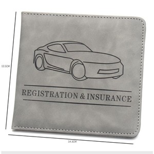Portadocumentos de coche corto de cuero PU para licencia y seguro con cierre magnético - Product Image 5