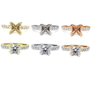 แหวนแต่งงานกึ่งเมาท์กึ่งคลาสสิกสำหรับผู้หญิงเครื่องประดับเพชรธรรมชาติ0.41CT ทองขาวแข็ง18K จากโรงงานโดยตรง - Product Image 4