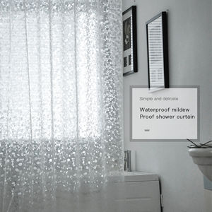 Rideau <span class=keywords><strong>de</strong></span> douche transparent classique en EVA écologique, motif galets, 72x72 pouces, imperméable, résistant à la moisissure, avec 12 crochets pour salle <span class=keywords><strong>de</strong></span> bain - Product Image 4