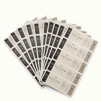 Feuilles d'étiquettes pour pantoufles en papier texturé mat, autocollants adhésifs pour emballage de chaussures, fournitures d'impression personnalisées