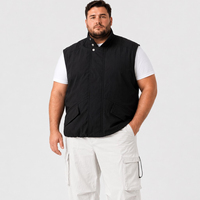 Rompi Pria Kasual Bergaya Utilitas Kerah Tegak Resleting Penuh Saku Luar Ruangan Ukuran Besar Longgar Plus Size 6XL 7XL Kanvas Dicuci