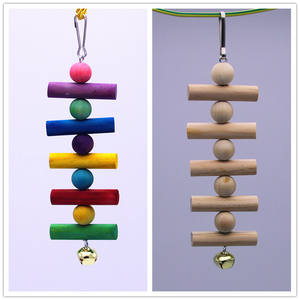 ของเล่นสร้างความสมดุลของนกทำจากไม้สีสันสดใสของเล่นสำหรับนกแก้วแบบโต้ตอบขนาดเล็ก - Product Image 3