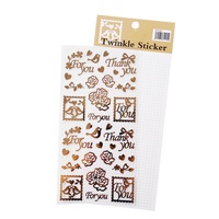 1 feuille/paquet d'autocollants en PVC imperméables à motifs floraux et lettres dorées, autocollants pour scrapbooking, étiquettes cadeaux, décoration, autocollants d'étanchéité