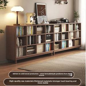 Étagère à livres vintage en bois massif à plusieurs niveaux avec étagères flottantes, couleur noyer, pour la maison, le salon, la chambre à coucher, le bureau, la salle à manger, l'hôtel - Product Image 2