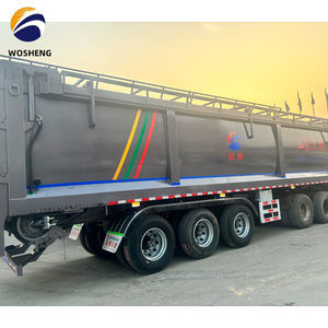 Remolque de Camión Semirremolque de Transporte de Carga de Granos de Cereal, Trigo y Maíz, con Volquete de Orugas, Marca Shandong WOSHENG - Product Image 2