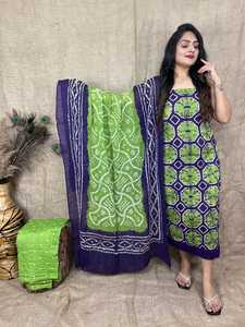 Ombre Silk Palazzo Suit con Bandhani Print Venta al por mayor Mujeres Étnico OEM Ropa Fábrica Bulk Proveedor Moda - Product Image 2