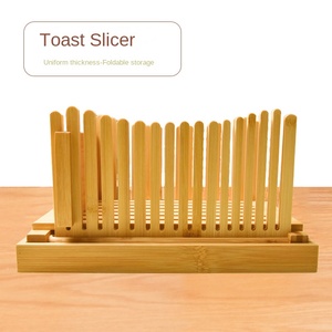 Top vente réglable bambou bois pain planche à découper trancheuse à pain avec couteau et miettes <span class=keywords><strong>plateau</strong></span> - Product Image 5