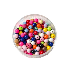 Multicoloured 4/6/8mm Acrylic Colorful Hole <strong>Beads</strong> Round <strong>Beads</strong> <strong>Plastic</strong> Loose Bracelet Accessories - Product Image 5