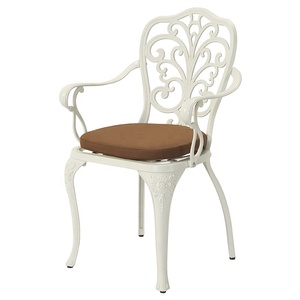jardin blanche <span class=keywords><strong>3</strong></span> places chaises meubles patio extérieur café fonte d'aluminium 4 pièces ensemble de salle à manger avec coussin - Product Image 2