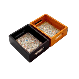 Plateau de service grand format en plastique recyclé et déchets électroniques, conteneur décoratif en bois écologique, plateau organisateur polyvalent - Product Image 1