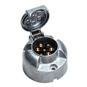 Prise de remorque en alliage d'aluminium à 7 broches de style européen, câble de connexion de feux arrière de 2 mètres, adaptateur de prise pour camping-car - Product Image 2
