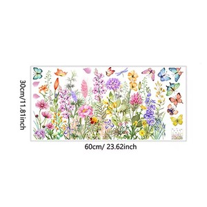 Pegatinas de pared, pegatinas para ventanas, pegatinas de pared con diseño de mariposas y flores coloridas, pegatinas electrostáticas de PVC coloridas, decoración del hogar DIY - Product Image 6