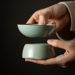 Tianqing Ru Kiln <b>Tea</b> Strainer Porcelain Round Kung Fu <b>Tea</b> <b>Set</b> Accessory Without Lid Afternoon <b>Tea</b> Use - Product Image 1