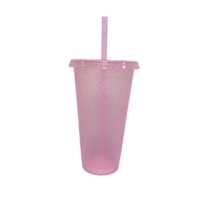Tasses réutilisables d'Halloween 24oz avec couvercles et pailles en vrac pour adultes, enfants, femmes, fête, tasses portables anti-déversement pour café glacé