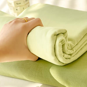 Style crème japonais couleur unie coton lavé couverture complète <span class=keywords><strong>drap</strong></span> de lit doux confortable Durable couvre-lit à un seul article - Product Image 2