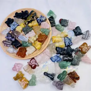 Wholesale bulk crystal cartoon mini size fluorite various crystal animal carvings for Halloween holiday gifts