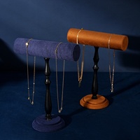 Présentoir à bijoux en velours multicolore avec tige en bois pour bracelets et joncs, idéal pour vitrines et photographie de produits - Chine