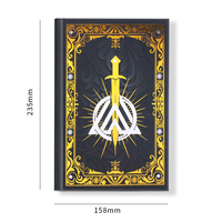 Impression de livres reliés rigides extra épais sur mesure, bords dorés, estampage à chaud, marqueur ruban, roman fantastique, édition spéciale