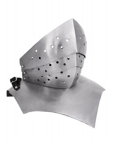 Armadura de Protección para el Cuello, Estilo Gótico, en Acero Pulido, con Diseño de Metalería Inspirado en el Siglo XV, para Colección y Uso Tradicional - Product Image 1