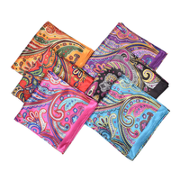 Vente chaude 90*90cm femmes foulard soyeux Bandana Paisley imprimé Satin cheveux Wrap Satin carré écharpe