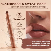 Crayon contour des lèvres cosmétique en gros, imperméable, anti-bavures, nude, avec logo personnalisé, 2-en-1, crayon à lèvres et rouge à lèvres
