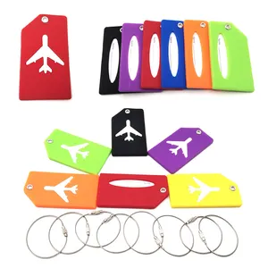 맞춤형 대량 빈 비행기 루프 스트랩 웨딩 호의 실리콘 수하물 태그 맞춤형 여행 액세서리 고무 가방