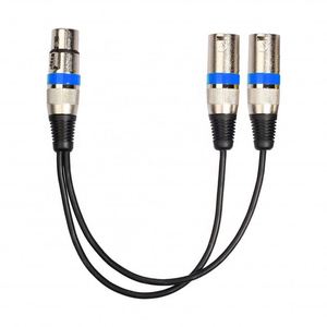 PENPOS 3Pin XLR hembra <span class=keywords><strong>Jack</strong></span> <span class=keywords><strong>a</strong></span> Dual 2 macho enchufe Y divisor 30cm adaptador <span class=keywords><strong>Cable</strong></span> para amplificador altavoz mezclador de auriculares - Product Image 4