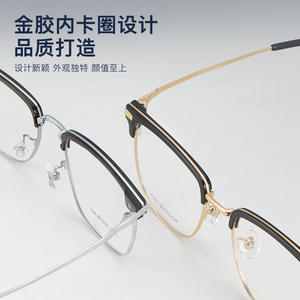 Lunettes de vue demi-cerclées tendance, rectangulaires, en alliage, confortables, unisexe, 71021, origine Danyang, verres en acrylique - Product Image 5