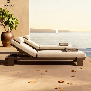 Table de canapé d'extérieur moderne en aluminium Ensemble de poufs avec design confortable pour villa et <span class=keywords><strong>jardin</strong></span> - Product Image 3
