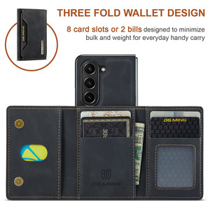 Funda de cuero magnética desmontable DG MING 2 en 1 para <span class=keywords><strong>Samsung</strong></span> Galaxy Z Fold 7 6 5 4 3, funda tipo billetera, tarjetero, funda para teléfono - Product Image 4