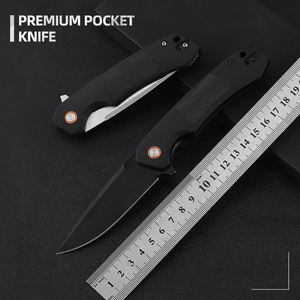 DIY OEM Camping EDC Jacht Tactisch Zwarte Coating Lemmet Zakmes G10 Handvat Hoog Koolstofstaal D2 Vouwzakmes - Product Image 3