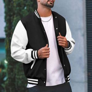 Chaqueta Varsity Personalizada para Hombre 2026 con Logotipo Impreso, Bordado en la Manga y Estilo Urbano, Venta al Por Mayor - Product Image 3