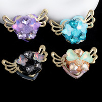 Perles en argile 3D Cœur Ailes d'ange à trou droit pour DIY Stylo Chaîne de téléphone portable Chaîne de sac Accessoires