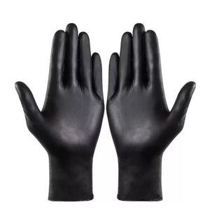 Gants en nitrile jetables Liyecheng, noirs, sans poudre, non stériles, texture lisse et complète, pour le nettoyage industriel et les travaux ménagers - Product Image 1