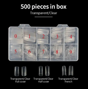 Vente en gros 500 pièces/boîte embouts d'<span class=keywords><strong>ongles</strong></span> artificiels pleine/demi-couverture <span class=keywords><strong>ongles</strong></span> conseils <span class=keywords><strong>ongles</strong></span> transparents manucure française <span class=keywords><strong>faux</strong></span> <span class=keywords><strong>ongles</strong></span> B - Product Image 5