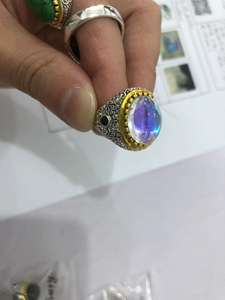 <span class=keywords><strong>SC</strong></span> nouveauté Vintage bagues mode or pierre de lune anneaux rétro Mature couleur pierres précieuses anneaux pour hommes - Product Image 6