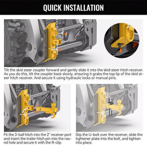 Enganche Universal Ambull Quick Gooseneck 5TH WHEEL de Alta Resistencia para Minicargadora con <span class=keywords><strong>Bola</strong></span> de 2-5/16 Pulgadas y Anillos de <span class=keywords><strong>Remolque</strong></span> de 1/2 Pulgada - Product Image 3